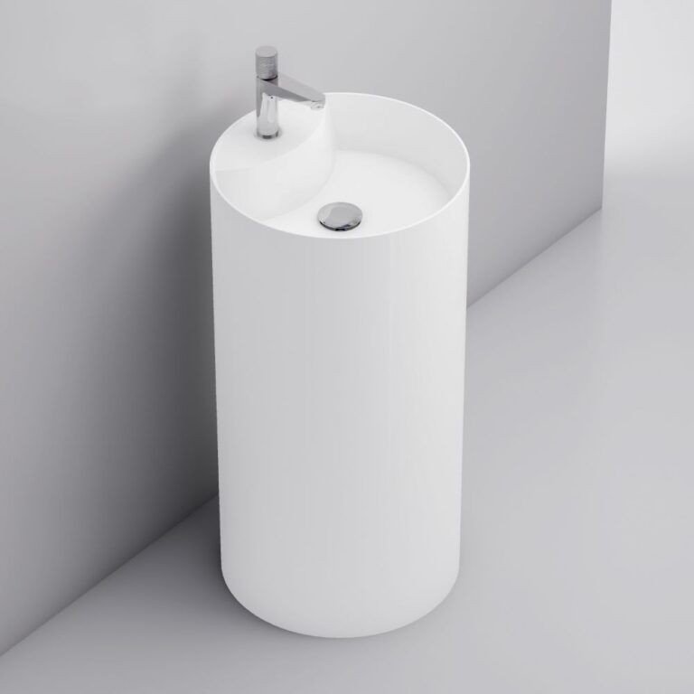 Umywalka wolnostojąca ADI 2 z otworem na baterię  w komplecie syfon chrom 